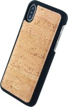 Pelcor Kurk Backcase Hoesje iPhone XS / X - Bruin/Zwart