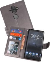 Wallet Cases Hoesje Geschikt voor Nokia 8 Sirocco Grijs