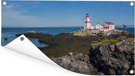 Le phare de Head Harbour situé sur l'île de Campobello au Fundy Bay Garden Poster 80x40 cm - petit - Toile de jardin / Toile d'extérieur / Peintures pour l'extérieur (décoration de jardin)