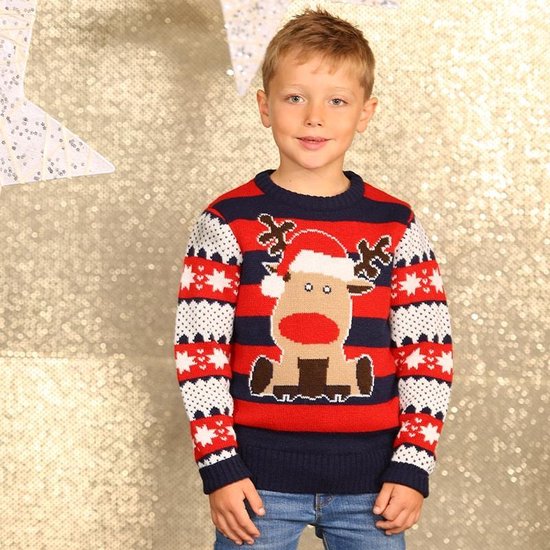 Masaccio Interpretatie matig Kerstmis trui, Kerst trui voor jongens met Rendier met Kerstmuts als foute  Kersttrui,... | bol.com