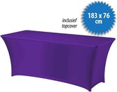Tafelrok Stretch incl. topcover 183 bij 76 cm, kleur Lila