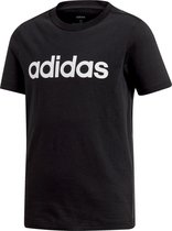 adidas E LIN TEE Jongens Sportshirt - Black/White - Maat 128