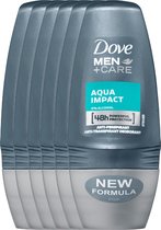 Dove Men+Care Aqua Impact - 6 x 50 ml - Deodorant Roller - Voordeelverpakking