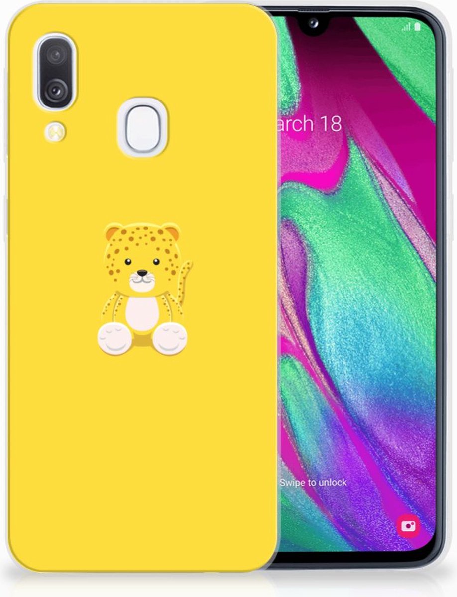 Samsung Galaxy A40 Telefoonhoesje met Naam Baby Leopard