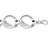 The Jewelry Collection Bracelet Poli / mat 17,5 mm 20 cm - Argent