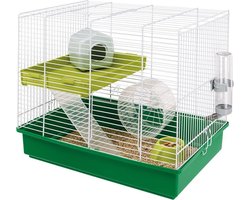 Ferplast hamsterkooi duo - Wit Groen - 46 x 29.5 x 37.5 cm
