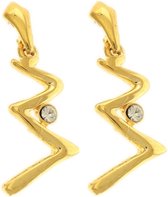 Behave® Dames oorbellen hangers goud-kleur 4 cm