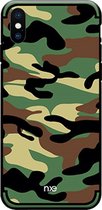 Shop4 - Geschikt voor iPhone Xs Max Hoesje - Harde Back Case Camouflage Groen