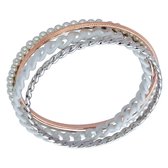 Behave - Armbanden set - Setje van verschillende bangles - Wit - Zilver kleur - Rosé -19cm