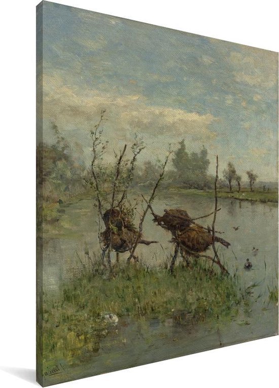 Nids de canard - Peinture de Paul Joseph Constantin Gabriel Toile 120x160 cm - Tirage photo sur Toile (Décoration murale salon / chambre) XXL / Groot format!