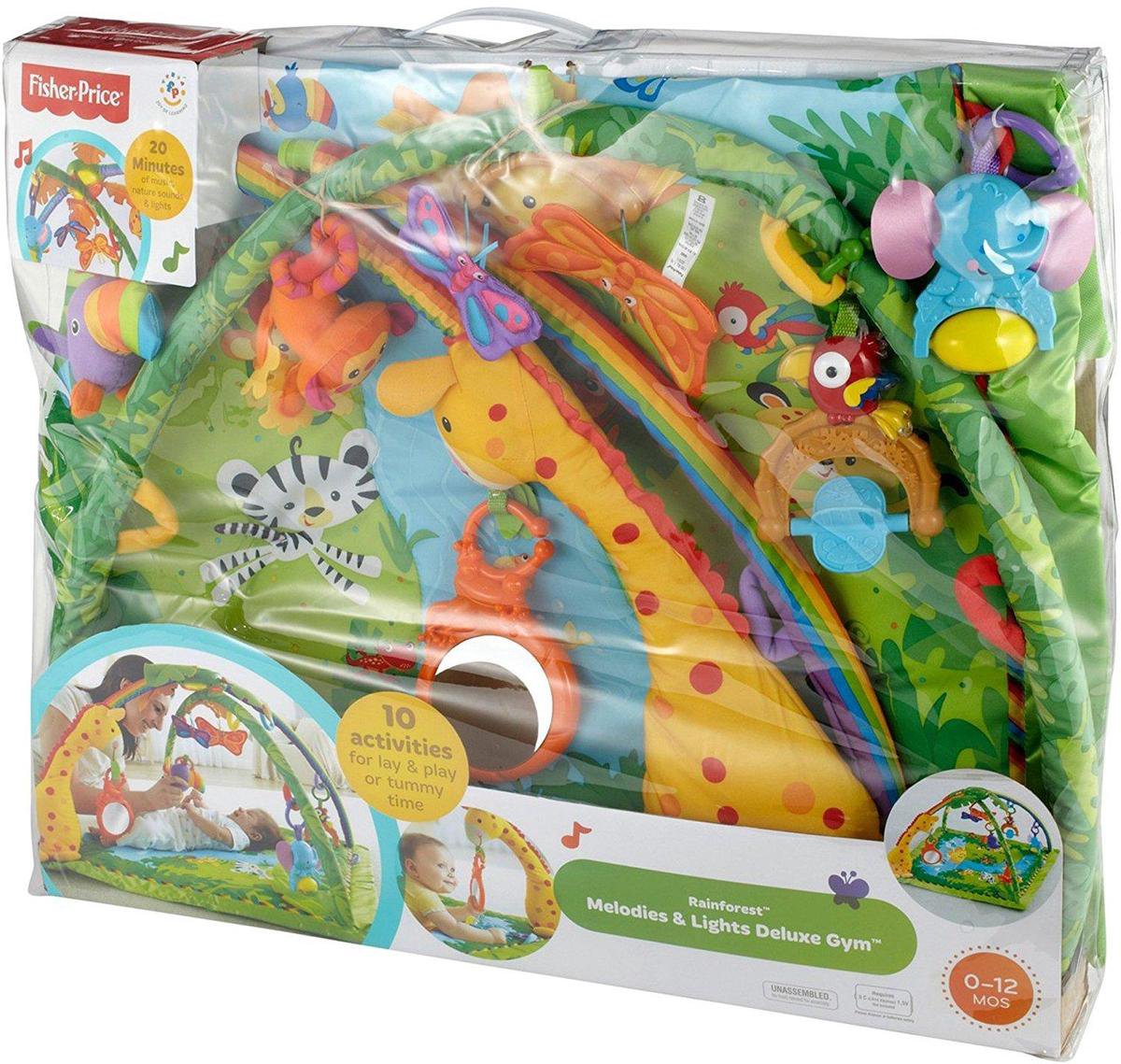 Fisher-Price Pianomat, muzikaal en verlicht, blauw, draagbaar, 4 speelmodi, progressieve ontwaking, Franse versie, kinderspeelgoed, vanaf de geboorte, HWY56