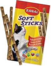 Sanal Softsticks - Kattensnack - Kattensnoepje - Kalkoen en Lever - 1 x 3 verpakt