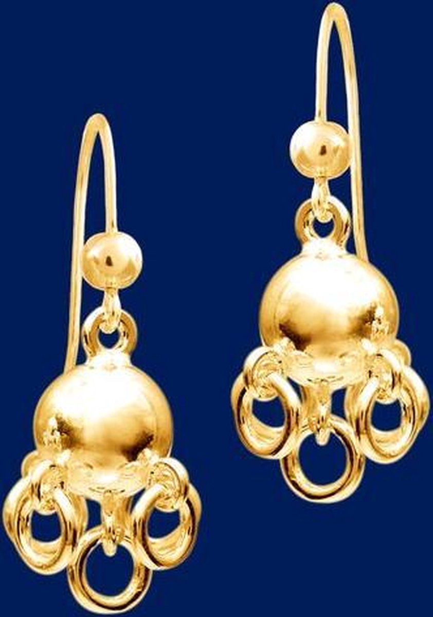 Oorbellen, hang, Gouden wiegbal