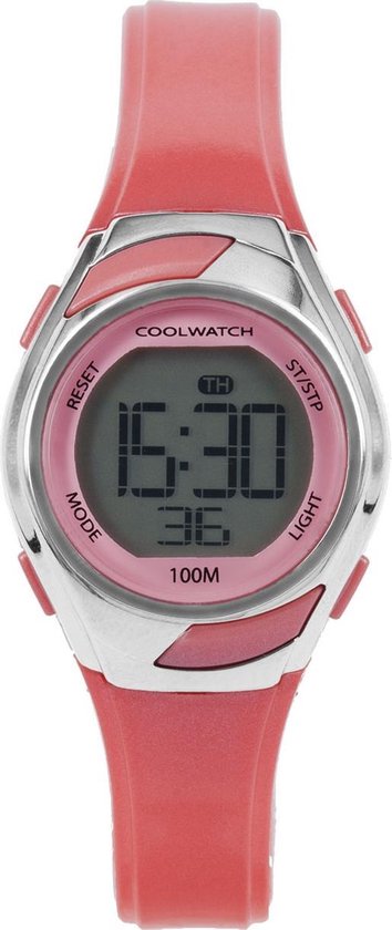 Coolwatch CW.348 Sporty Meisjes Horloge Digitaal Roze 10 Atm