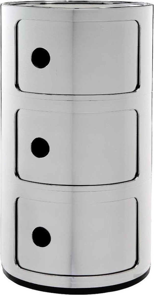 Componibili kast Kartell 3-deurs chroom