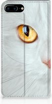 Geschikt voor iPhone 7 Plus | 8 Plus Hoesje Witte Kat