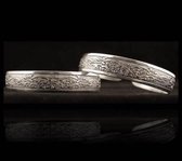 Tribal Flower Design Miao zilverkleurige armband - 1.5 cm - M
