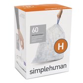 Simplehuman - Afvalzak - Code H - 30-35 liter - Pak van 3x20 Stuks - met Trekband - Transparant