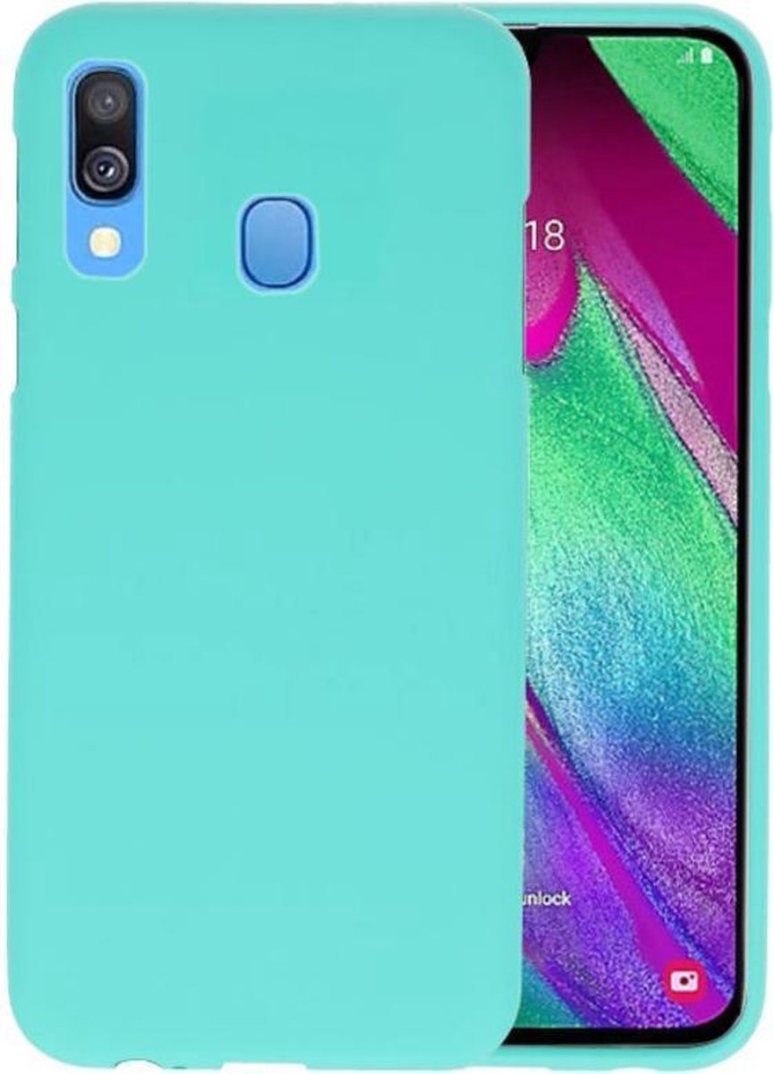 Hoesje Geschikt voor de Samsung Galaxy A40 - Backcover Color Telefoonhoesje - Turquoise