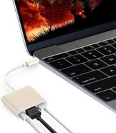 USB Type C Hub HDMI 4K Adapt. + extra 3.0 USB en 3.1 oplaad Poort voor MacBook
