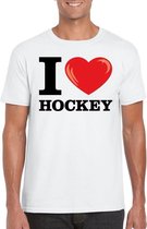 I love hockey t-shirt wit heren L