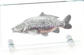 Support en verre miroir carpe décoration poisson Figurine poisson carpe plaque de verre cadeau pour un pêcheur