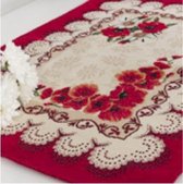 Tafelkleed - luxe gobelin - Klaproos - Loper 100 x 40 cm