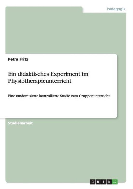 Ein didaktisches Experiment im Physiotherapieunterricht - cover