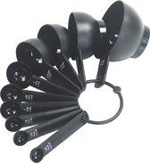 Maatlepels Cups - Set à 10 Stuks - Maatbekers Plastic Set - Zwart
