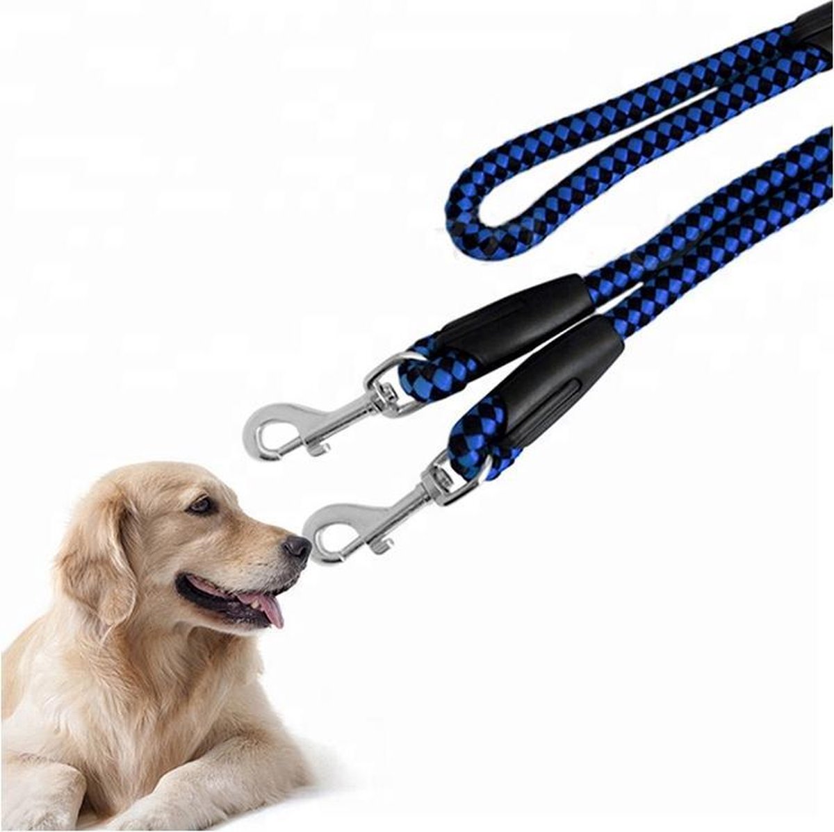 ik klaag Betekenisvol Meander Dual Dubbele Hondenriem Voor 2 Honden - Hondenriem - Blauw/Zwart - 120 cm |  bol.com