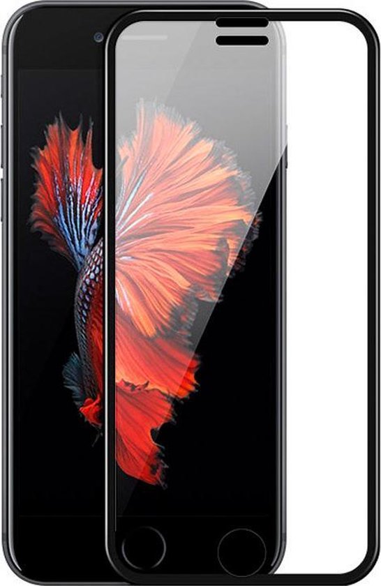 iPhone 8 7 6S 6 Glasfolie - Complete Scherm Bescherming - Zwart - Bescherm  Glas -... | bol.com