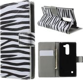 LG Spirit Hoesje Zebra met Opbergvakjes, H440N