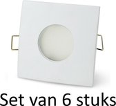 Dimbare LED 4W badkamer inbouwspot | Wit vierkant | Extra warm wit | Set van 6 stuks Met Philips LED lamp