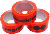 Fragile breekbaar tape PP Hotmelt Oranje 48mm x 66 meter - 28 my - 1 rol