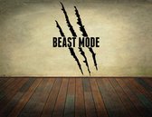 Muursticker - Beast Mode - 50x85 - Zwart