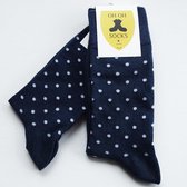 Oh Oh Socks - Classic dots sokken - Heren - Blauw - Maat 41-46