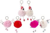 Sleutelhanger of Tashanger Pompoen Flamingo - Eenhoorn - Lama - Assorti kleuren