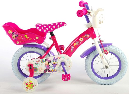 Disney Minnie Bow-Tique Kinderfiets - Meisjes - 12 inch - Roze Wit - volare