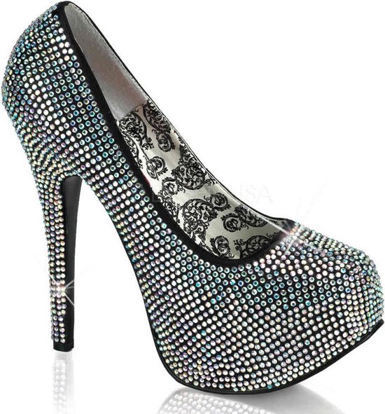 Bordello - TEEZE06R Pumps - US 7 - 37 Shoes - Zwart/Zilverkleurig