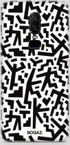 BOQAZ. OnePlus 6 hoesje - camouflage camo zwart wit
