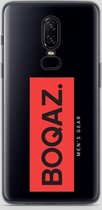 BOQAZ. OnePlus 6 hoesje - Labelized Collection - Red print BOQAZ