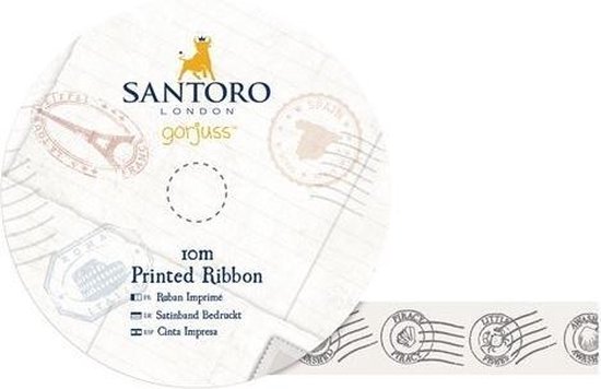 10m Bedruk Satijnen Lint - Santoro - Postadres