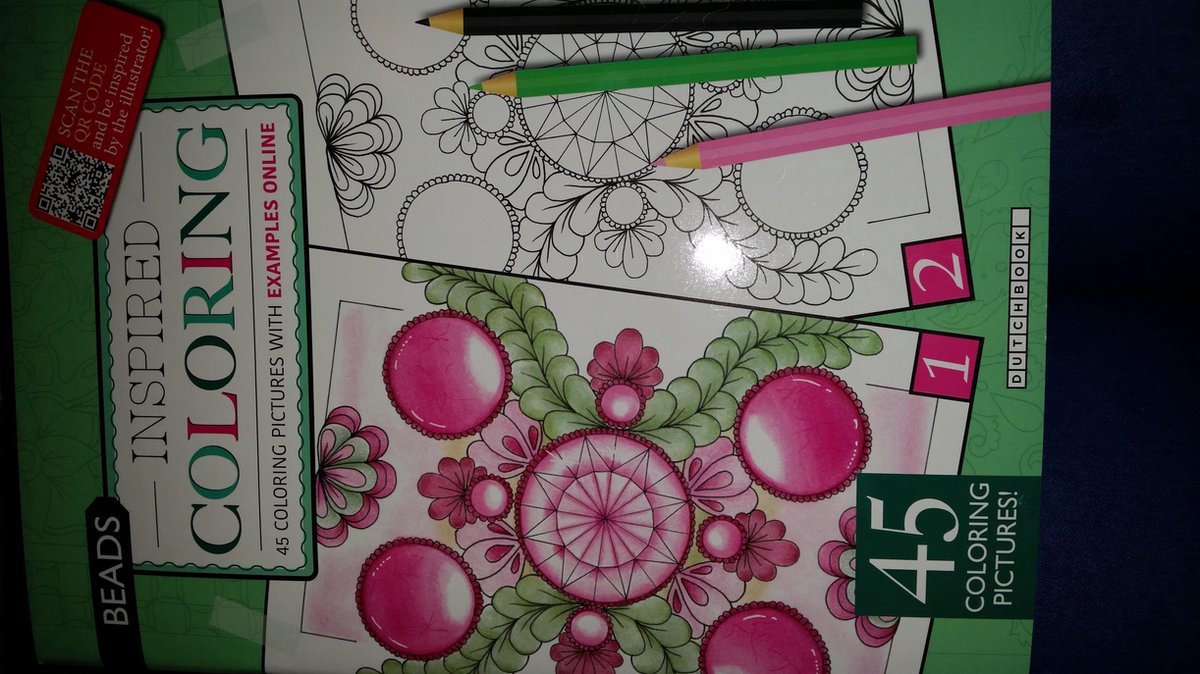 Kleurboek volwassenen - inspired coloring - 45 pictures.