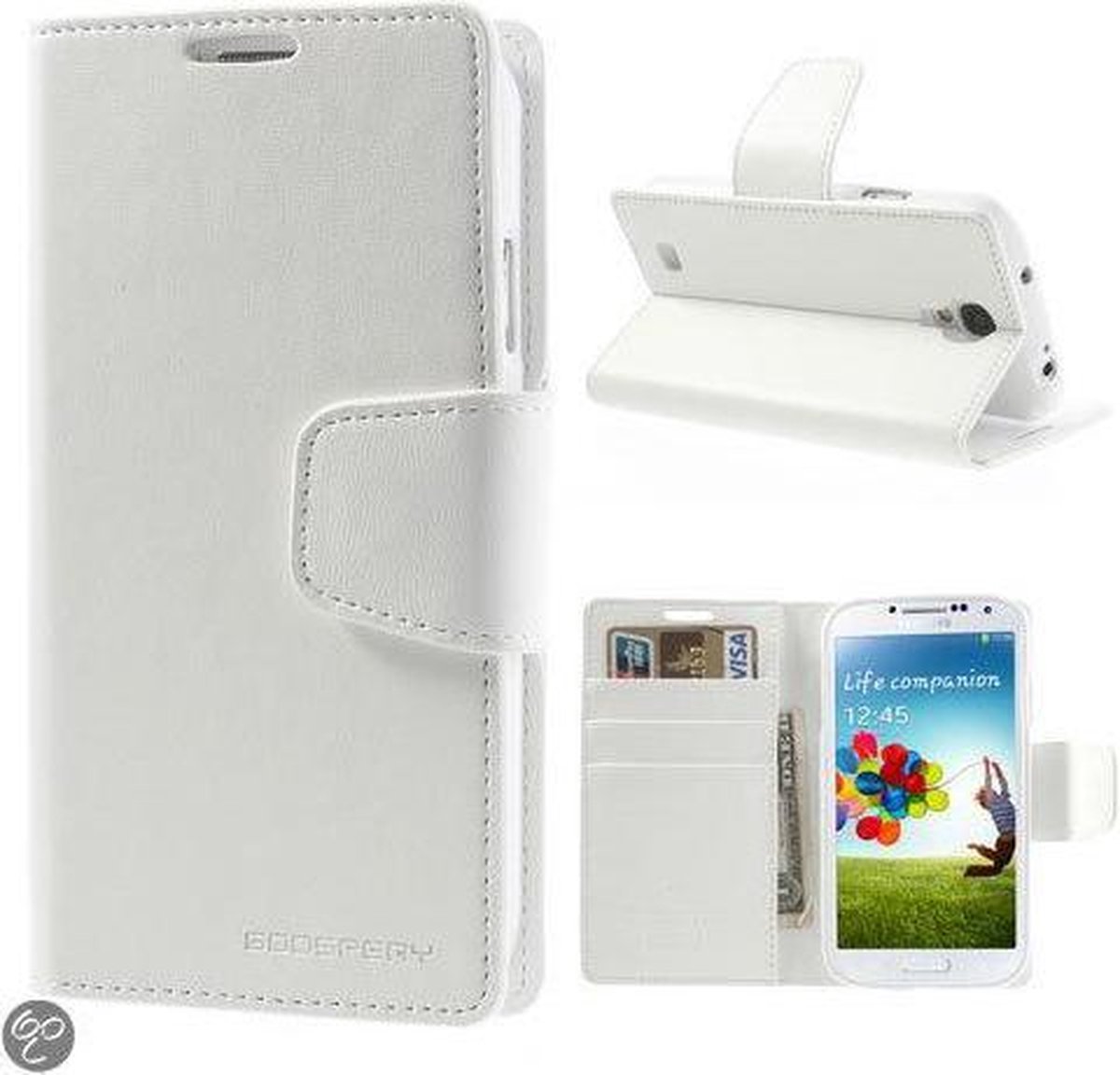 Goospery Sonata Leather case hoesje Galaxy S5 Wit