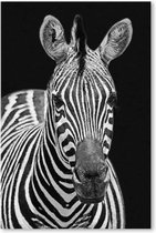 Graphic Message - Tuin Schilderij op Outdoor Canvas - Zebra - Zwartwit - Afrika - Buiten