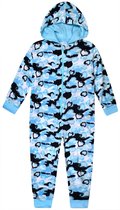 Onesie hartjes camouflage print - maat 158 - blauw