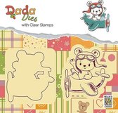 DDCS003 DADA Die with clear stamp bear in airoplane