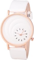 Leren Dames Horloge - Wit & Rosé