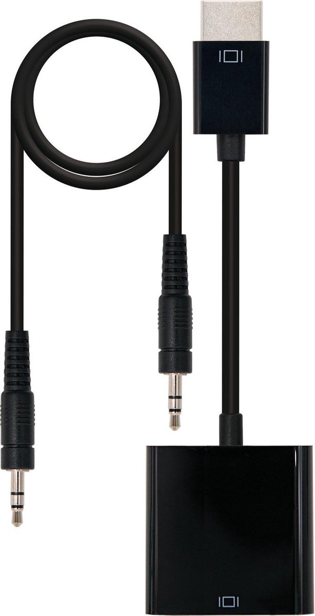 Adapter HDMI naar SVGA met Audio NANOCABLE 10,16,2001-BK Zwart (10 Cm + 1 m)