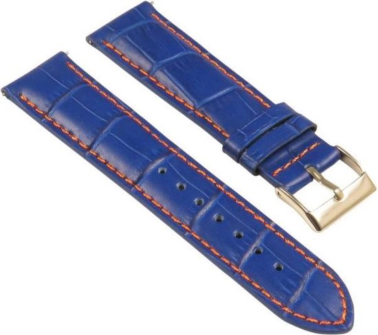 Horlogeband 20mm blauw roggenleer | hoge korting